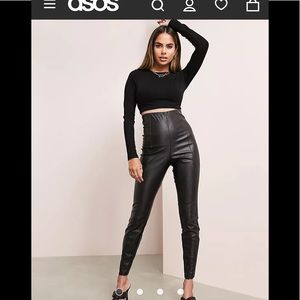 ASOS spray on leather looks pants vegan leather